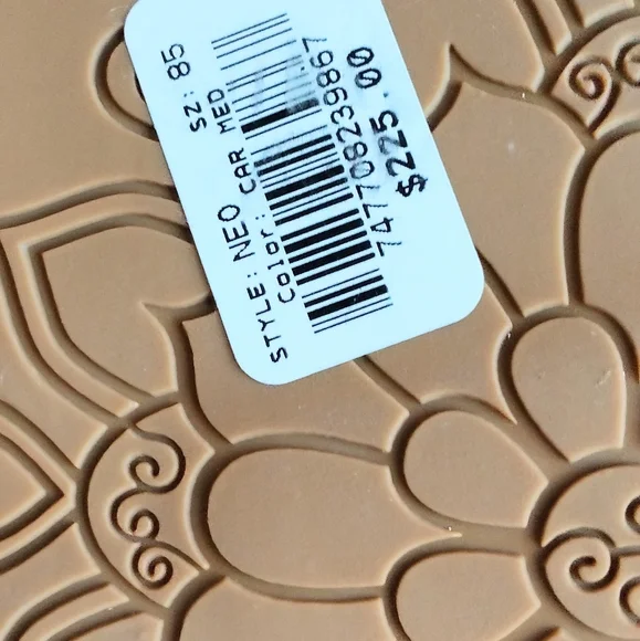 Brighton Ferrara Neo Leather Lazer Cut Carmel Mules Size 8.5. - Picture 8 of 8